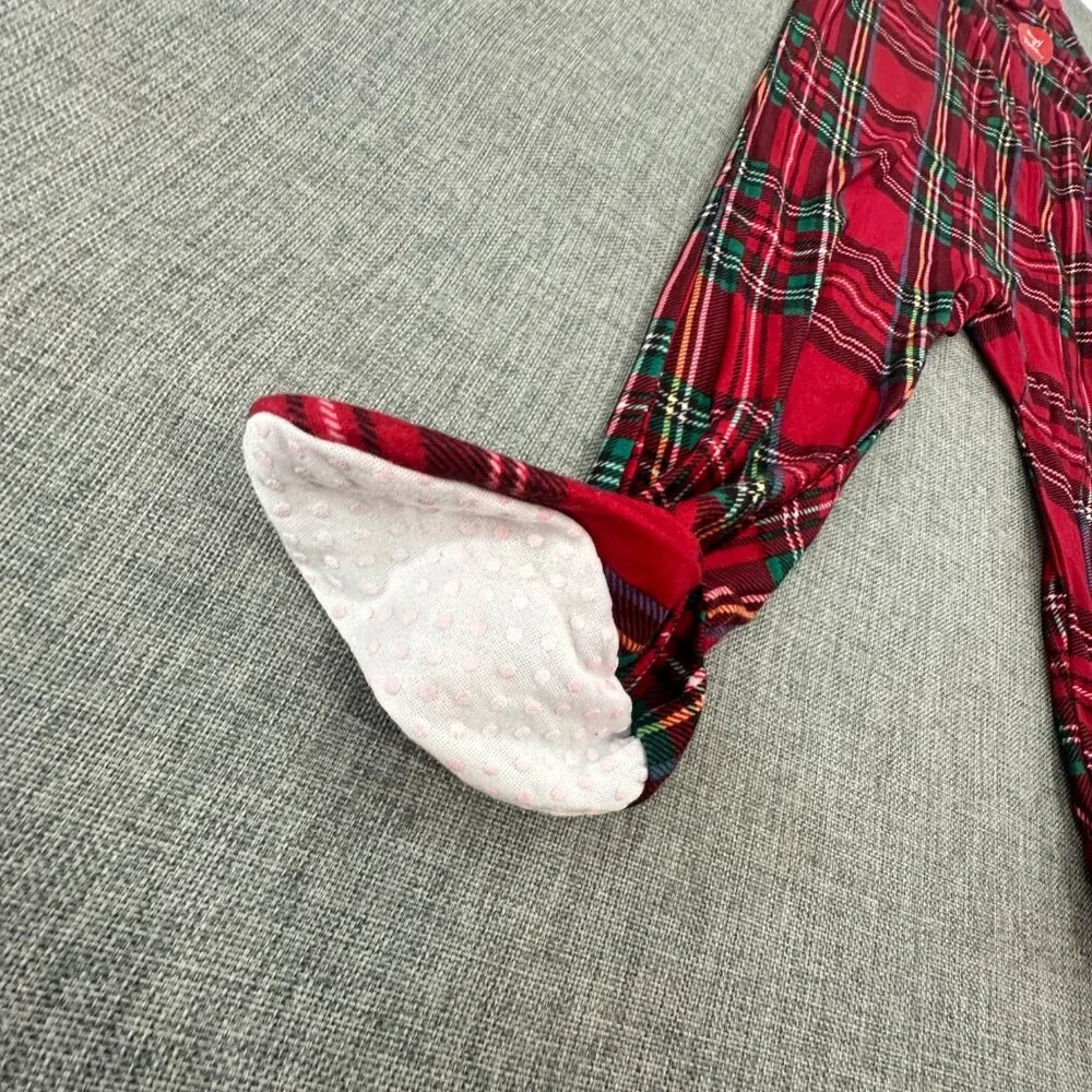 NEW! Baby‎ Family PJ'S Macy's Plaid  Red Green 24 Months Footed One Piece